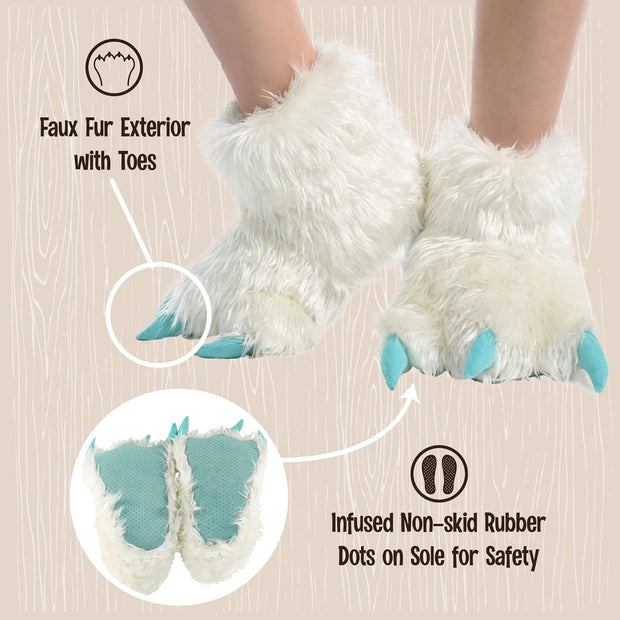 Animal Paw Slippers for Kids and Adults, Fun Costume for Kids, Cozy Furry Slippers