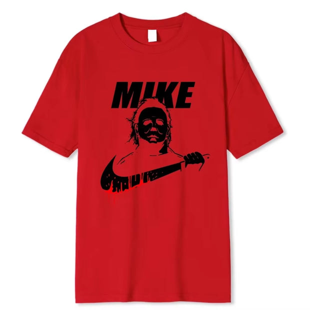 2023 Halloween Horror Movie T Shirt Vintage Cotton Tee Shirt Funny Mike Printed Short Sleeves Oversized S-XXXL Tshirts Men Women