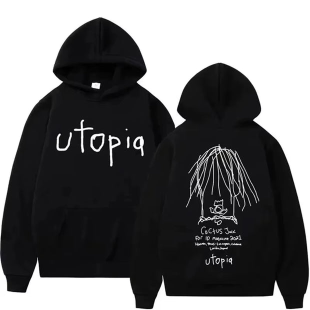 Rapper Cactus Jack Music Album Hoodies Men Women Fashion High Street Sweatshirts Vintage Hip Hop Pullovers Hoodie Oversized Tops