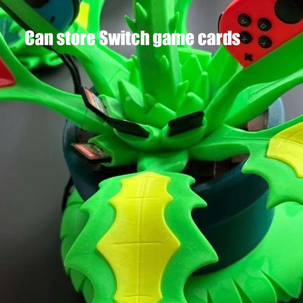 3D Printing DIY Creative Base for Switch Piranha Plant Model Dock Multifunctional Station with Storage Card Space Desk Ornament
