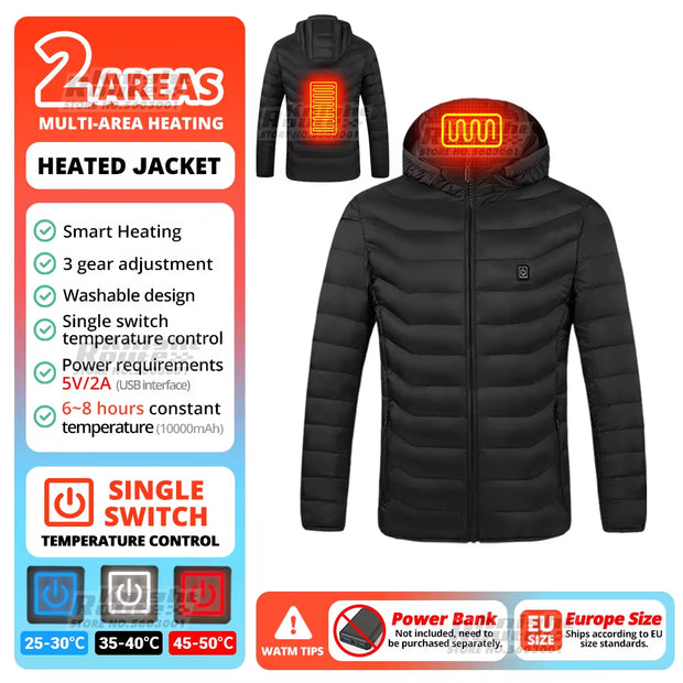 21 Areas Heated Jacket Winter Men'S Women'S Motorcycle Jacket USB Electric Heating Jacket Heated Vest Moto Thermal Clothing Coat