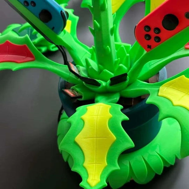 3D Printing DIY Creative Base for Switch Piranha Plant Model Dock Multifunctional Station with Storage Card Space Desk Ornament