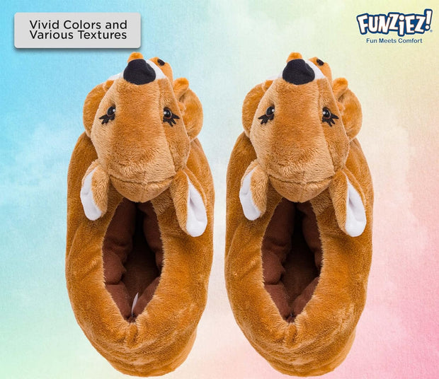 Fuzzy Animal Slippers Womens & Mens, Funny Indoor House Shoes, Cute Stocking Stuffer Gift Holiday Christmas Hanukkah