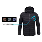 2023 New Men Heated Jackets Outdoor Coat Long Sleeve USB Electric Battery Heated Jackets Warm Winter Thermal Hooded Clothes