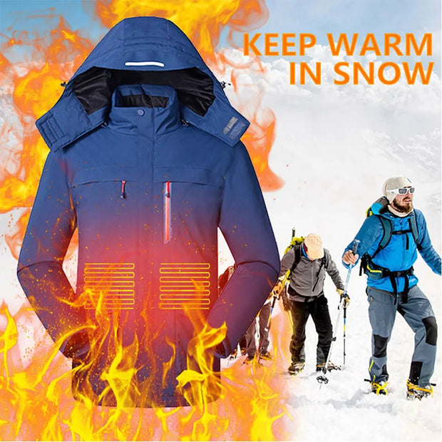 Women Warm Thermal Heated Jacket Coat Waterproof Heated Jacket for Riding Skiing Fishing USB Heated Jacket Women Men Coat