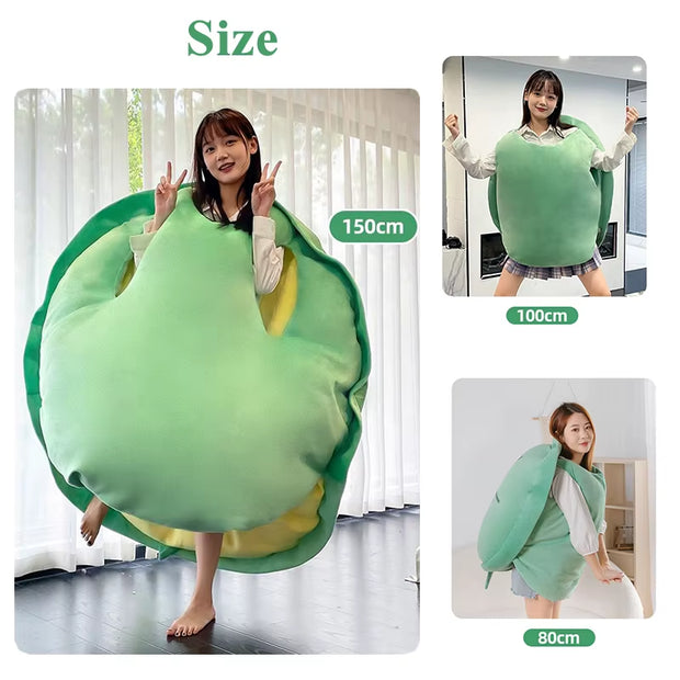 Wearable Turtle Shell Plush Pillows Stuffed Soft Tortoise Turtle Shell Stuffed Animal Costume Plush Dress up Cushion Funny Toy
