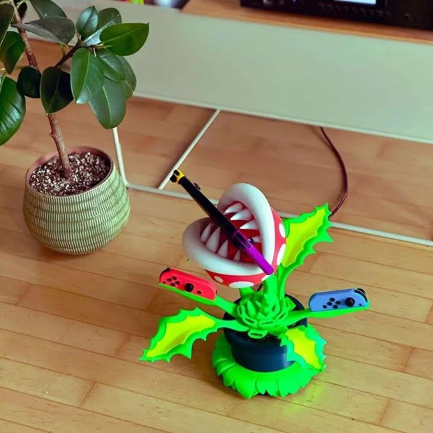 3D Printing DIY Creative Base for Switch Piranha Plant Model Dock Multifunctional Station with Storage Card Space Desk Ornament
