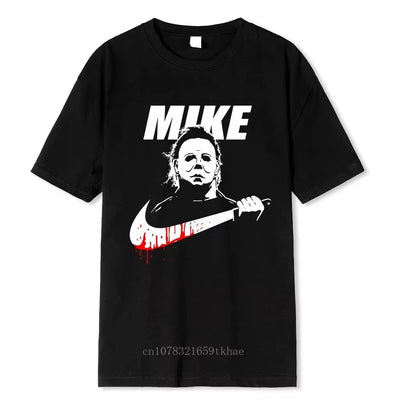 2023 Halloween Horror Movie T Shirt Vintage Cotton Tee Shirt Funny Mike Printed Short Sleeves Oversized S-XXXL Tshirts Men Women