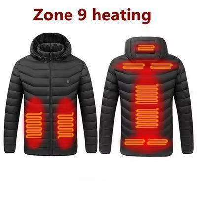 2023 New Men Heated Jackets Outdoor Coat Long Sleeve USB Electric Battery Heated Jackets Warm Winter Thermal Hooded Clothes