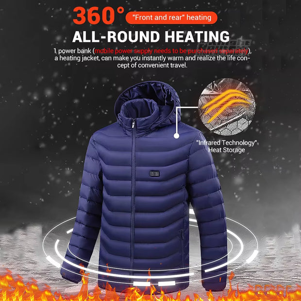 21 Areas Heated Jacket Winter Men'S Women'S Motorcycle Jacket USB Electric Heating Jacket Heated Vest Moto Thermal Clothing Coat