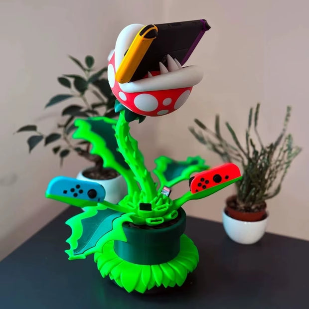 3D Printing DIY Creative Base for Switch Piranha Plant Model Dock Multifunctional Station with Storage Card Space Desk Ornament