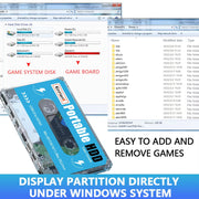 Batocera 500G Gaming Hard Drive with 110000 Retro Games for Super Console X PC for Ps2/Sega Saturn/Game Cube/Wii/Dc External HDD