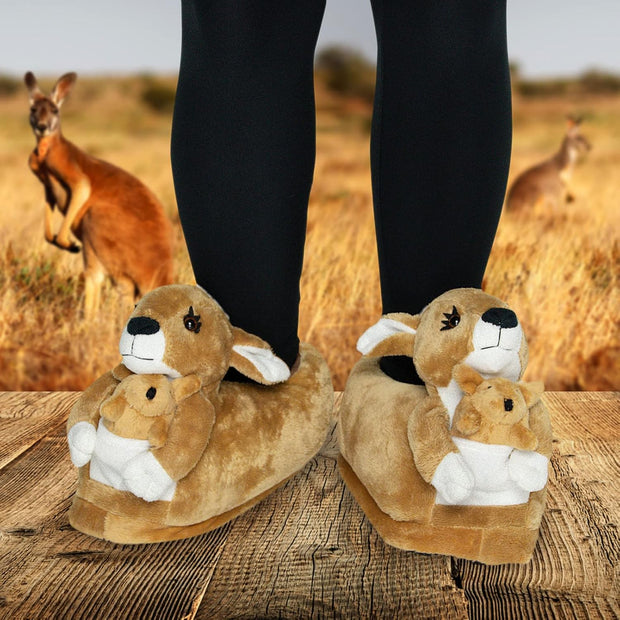 Fuzzy Animal Slippers Womens & Mens, Funny Indoor House Shoes, Cute Stocking Stuffer Gift Holiday Christmas Hanukkah