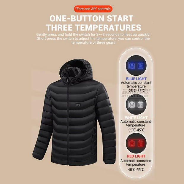 21 Areas Heated Jacket Winter Men'S Women'S Motorcycle Jacket USB Electric Heating Jacket Heated Vest Moto Thermal Clothing Coat