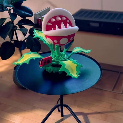 3D Printing DIY Creative Base for Switch Piranha Plant Model Dock Multifunctional Station with Storage Card Space Desk Ornament